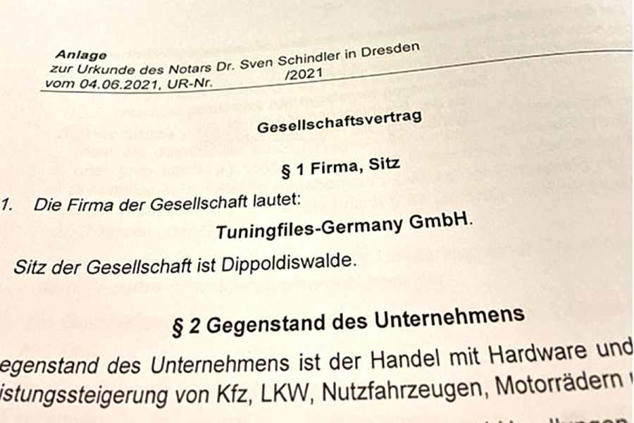 Tuningfiles Gründung der Tuningfiles-Germany GmbH